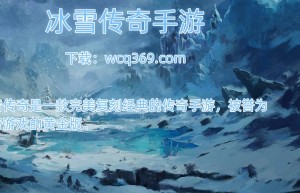 冰雪超变传奇手游，冰雪传奇官网官方版（好sf999传奇网站手游网）